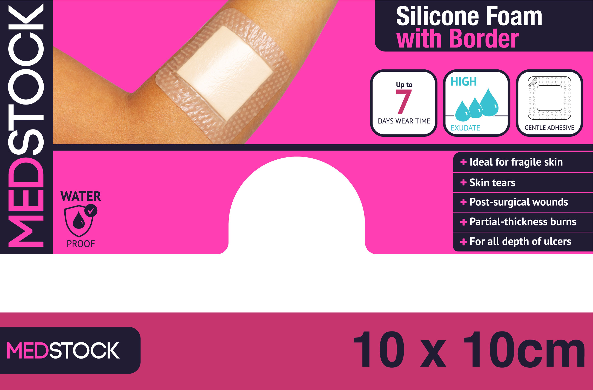 Silicone Foam with Border dressing