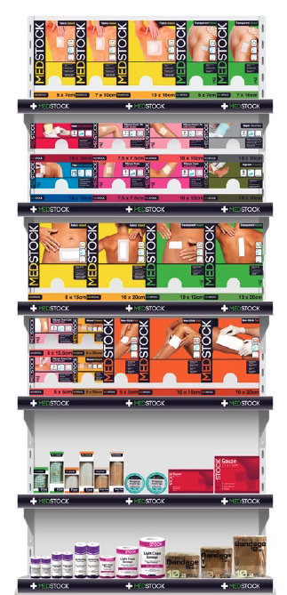 Medstock six-shelf gondola configuration